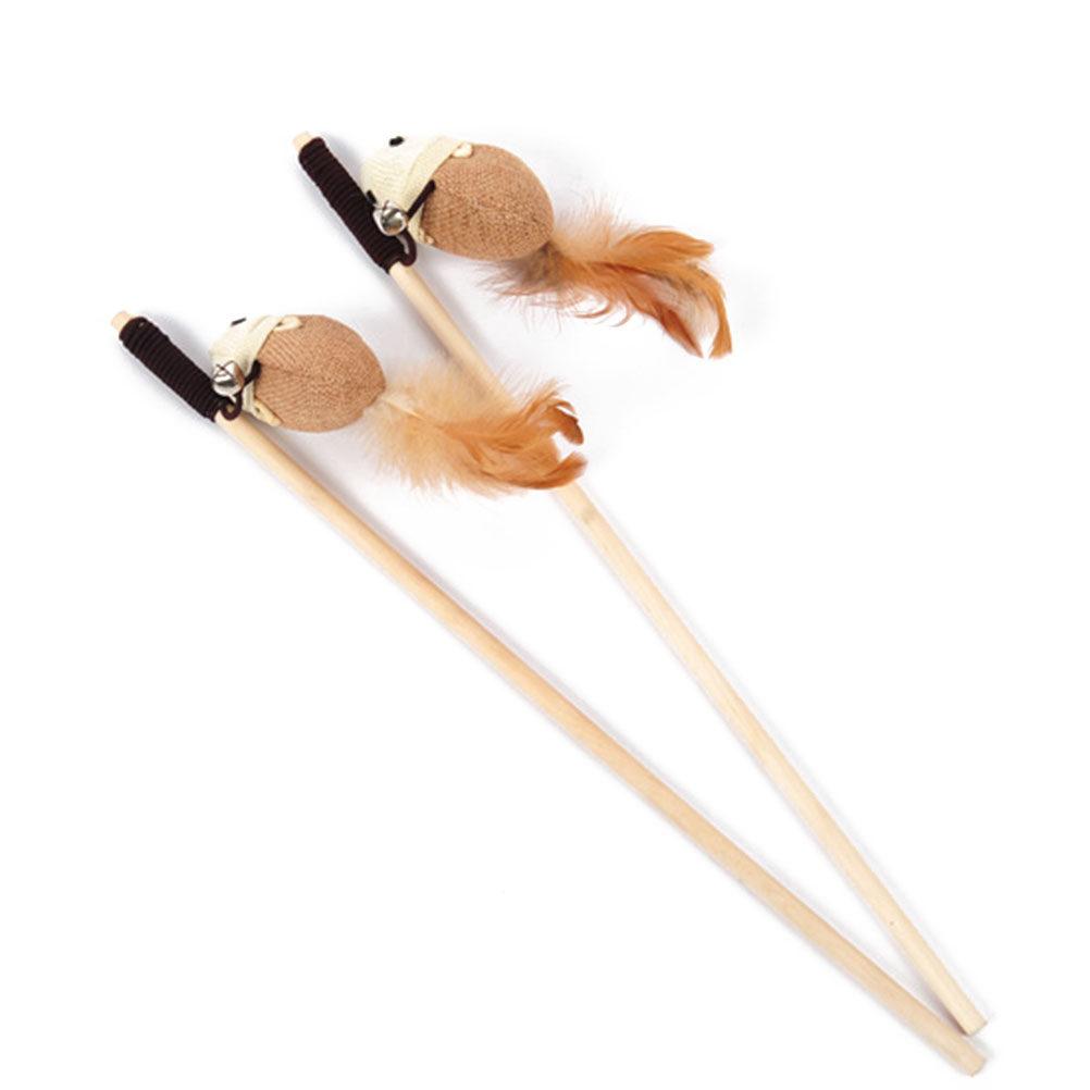 Cat Teaser Bell Fish Interactive Stick Kitten Play Exercise Indoor Fun Exercise Healthy Active Cat Interaction Gift