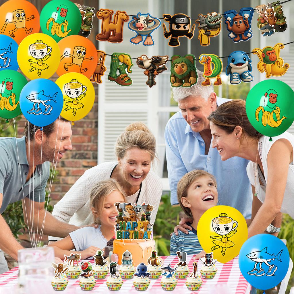 Theme Birthday Party Decoration Children's Birthday Flag Cake Inserted Pendant Party Layout