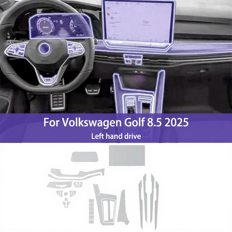 Car Interior TPU Film for Volkswagen VW Golf 8.5 2025 Golf 8 MK8.5/7 2024 Gear Panel GPS Center Console PPF Protection Film