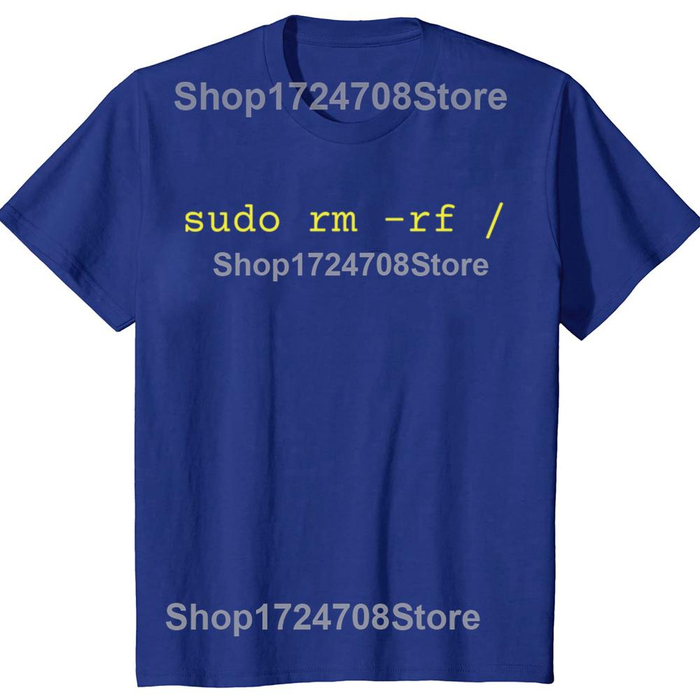 Funny Sudo Rm -rf Graphic T-shirts Men Women's Fashion Casual Tshirt 100% Cotton Loose Oversized T Shirt