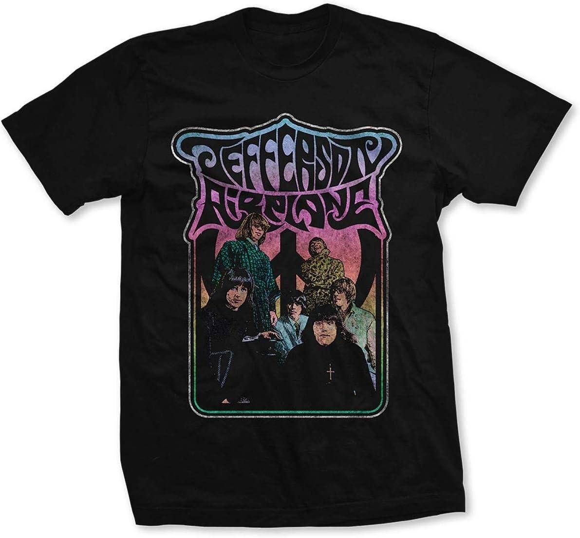 Jefferson Airplane T Shirt Retro Band Photo Logo New Official Mens Black Size XL S чёрный
