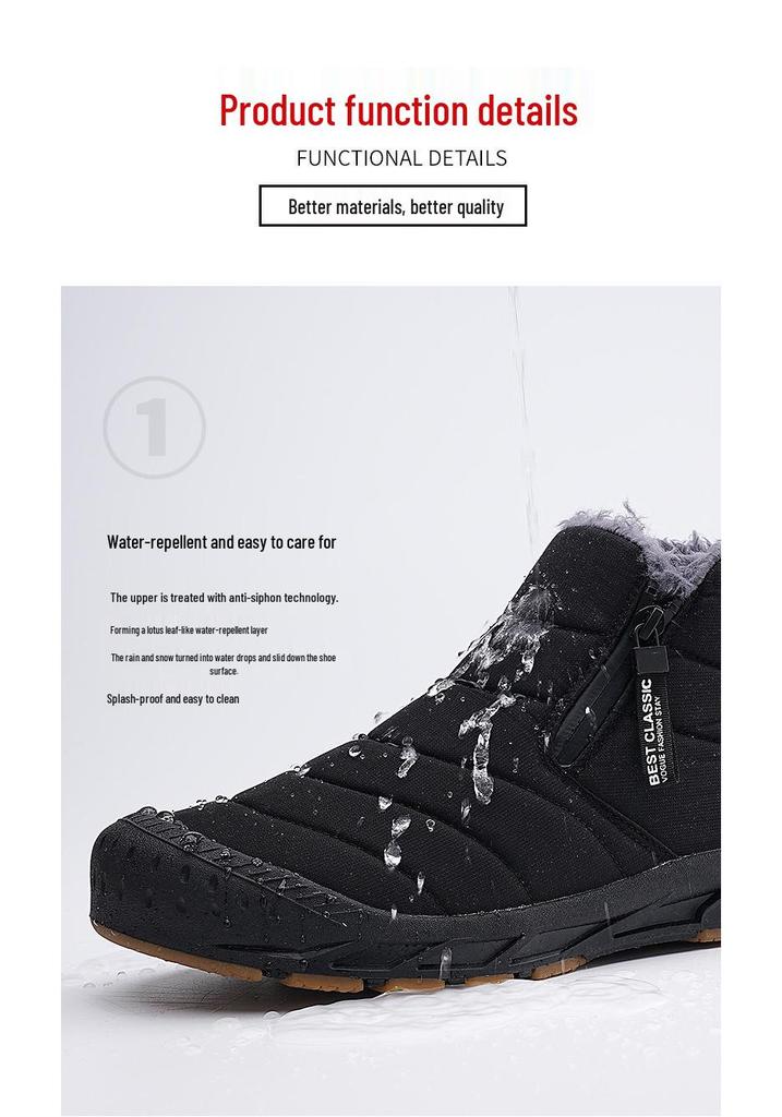 Unisex Winter Snow Boots - Warm, Non-slip, Mid-top, Velvet-lined