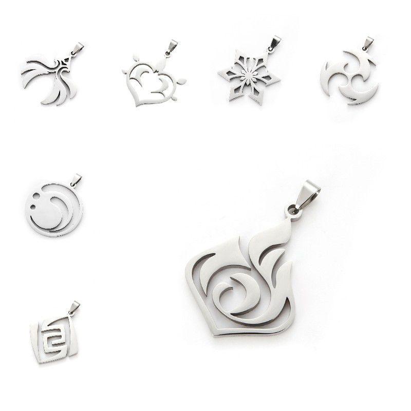 Genshin Impact Eye Of God Pendant Stainless Steel Necklace For Anime Lovers
