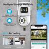 8MP V380 Pro Outdoor Waterproof CCTV Camera WIFI Wireless Dual Lens with Dual Screen Night Vision