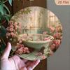 Vintage Metal Wall Art Roses Bathroom Decor 20x20cm Aluminum Picture for Cafe Home