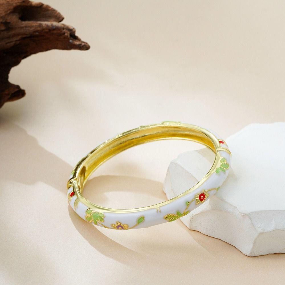Traditional Hollow Out Flower Bangle Chinese Women's Hand Bracelet  Jewelry Gifts