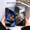 Small pebble flowers For Honor X5 Plus X30 X9c Smart X5b X9a X30 Max X50i 30 Pro 50 Pro 70 90 Smart 200 Lite Glass Phone Case