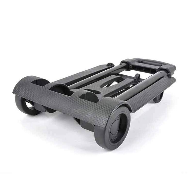 2 Rounds Folding Hand Truck Black Small Lightweight Cart Portable Telescopic Dolly Backpack Luggage Travel Moving Shopping Cart