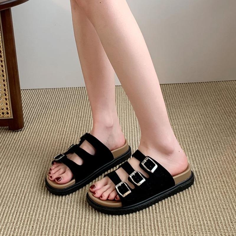 Fashion Classic Buckle Strap Birken Slippers Woman Soft Cork Footbed Thong Sandals Ladies Brand Design Comfort Beach Flip Flop Shoes