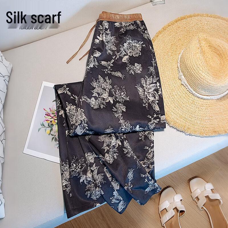 Women s High-Waist Loose Wide-Leg Drawstring Pants M