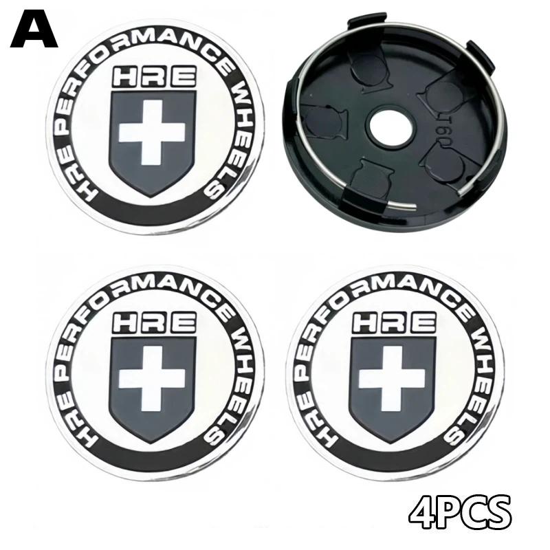 4Pcs 60mm HRE Logo Modify Car Wheel Center Hub Caps A-60mm