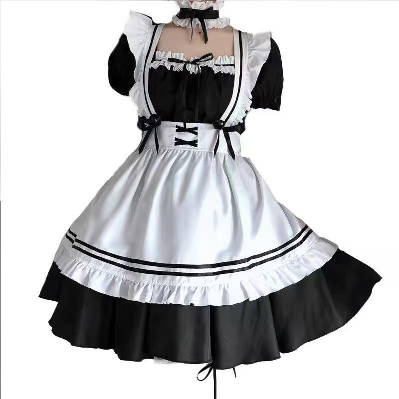 Night show lingerie Japanese cos cute student women's dress maid dress short skirt Lolita maid dress