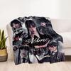 Name Black White Personalized Text Blanket Gift Personalized Blanket Durable Comfort Suitable for Bedding Picnics Office Chair Living Room