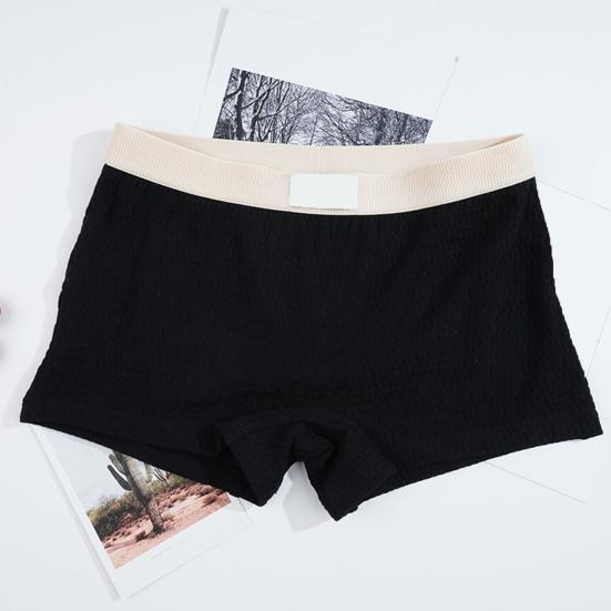 Women Underpants Slim Fit Solid Color Elastic Waistband Cotton Crotch Mid Waist Good Breathability Lady Boxers Female Daily Underwear
