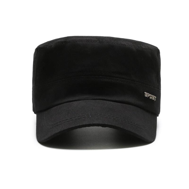 Hat Men Casual Cotton Military Caps Captain Flat Cap Sunshade Baseball Cap Training Cadet Army Trucker Cap Visors Hat Peaked Cap