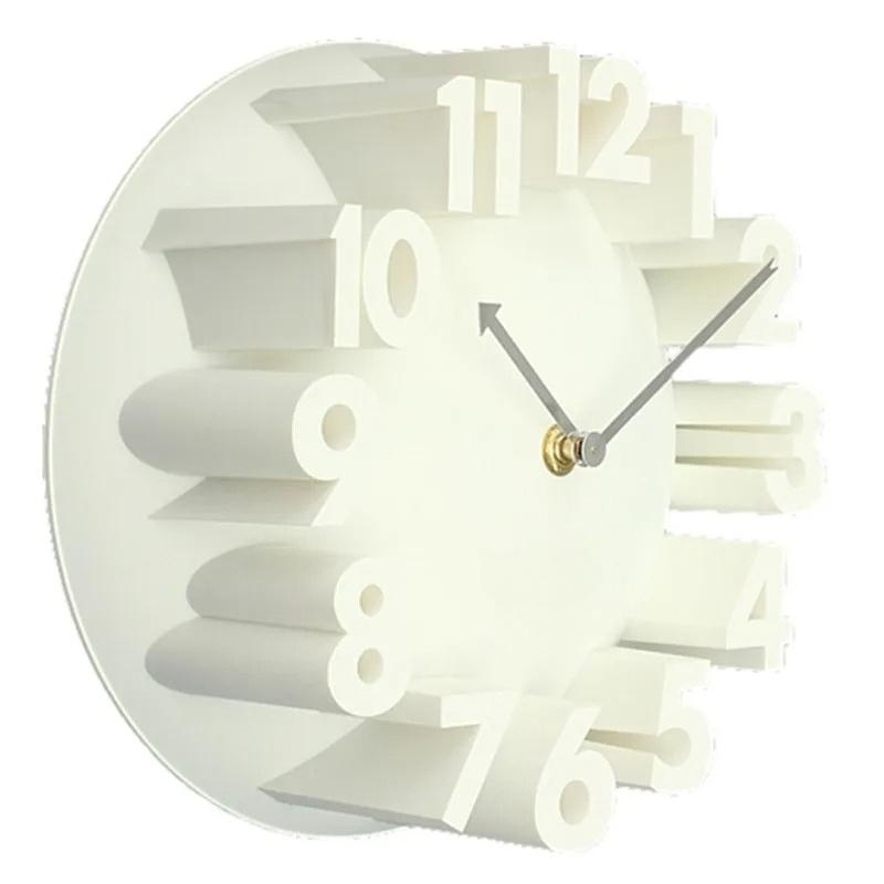 Living Room Art Decor 3D Highlight Number Wall Clock Black Modern Design Mute Hanging Clocks Living Room Home Decoration 24cm