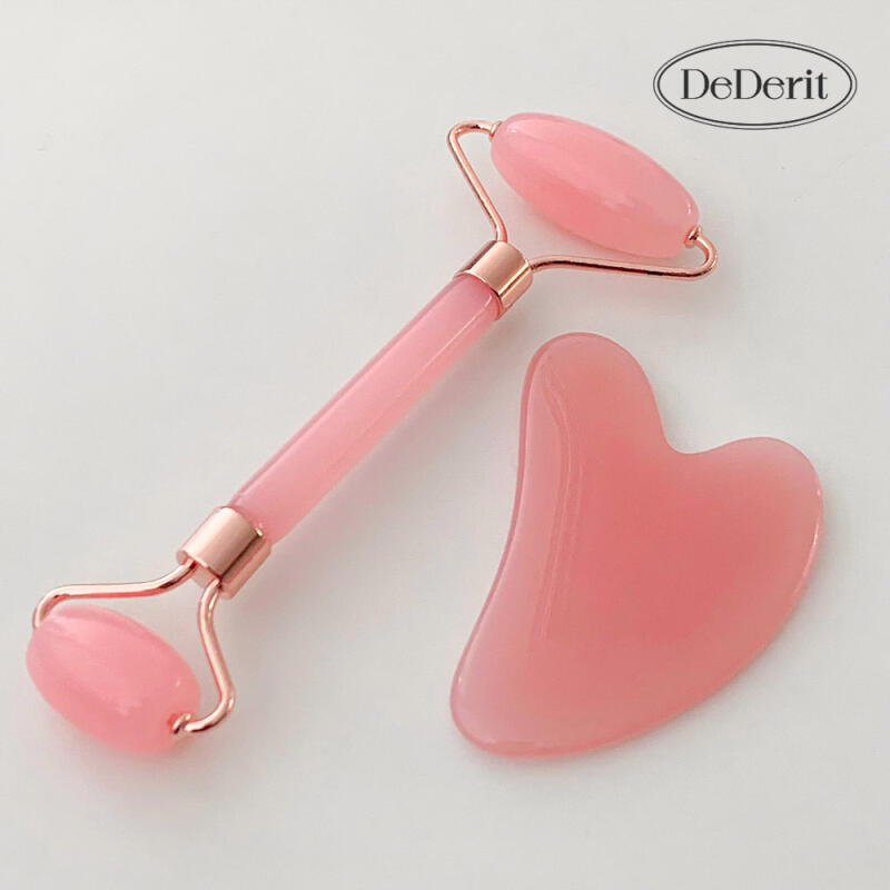 Pink Heart Roller Guasha Set Facial Self-Massage Tool