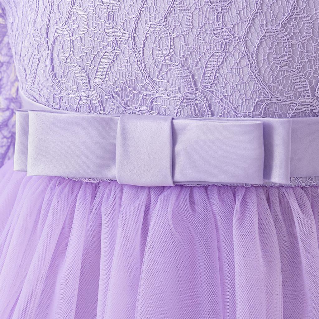 Flower Girl Princess Dress For Weddings Summer Kid Formal Bow Long Gown For School Evening Party Children New Year Cloth D0033S