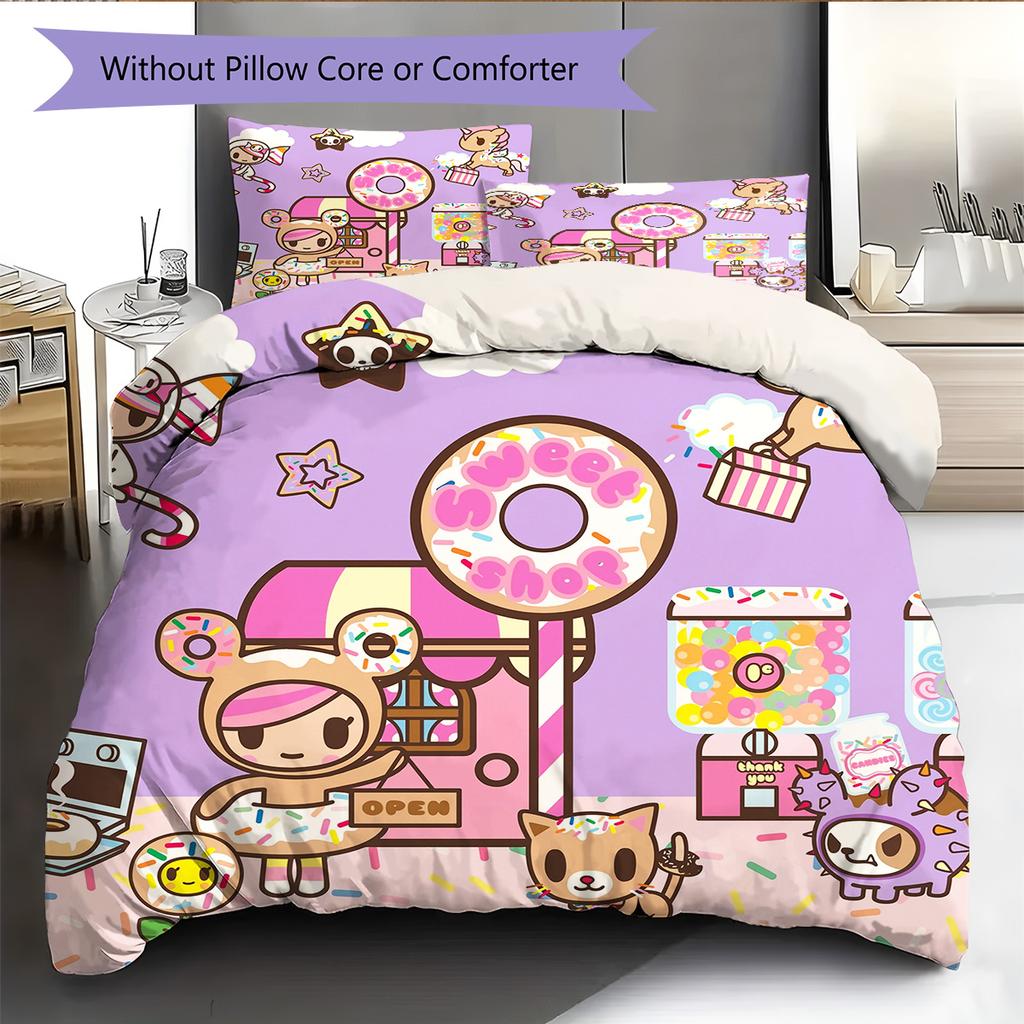 Tokidoki  Pattern Bedding Quilt Set  Home Decoration  Gift (1 * duvet cover + 2 * pillowcase  without core)