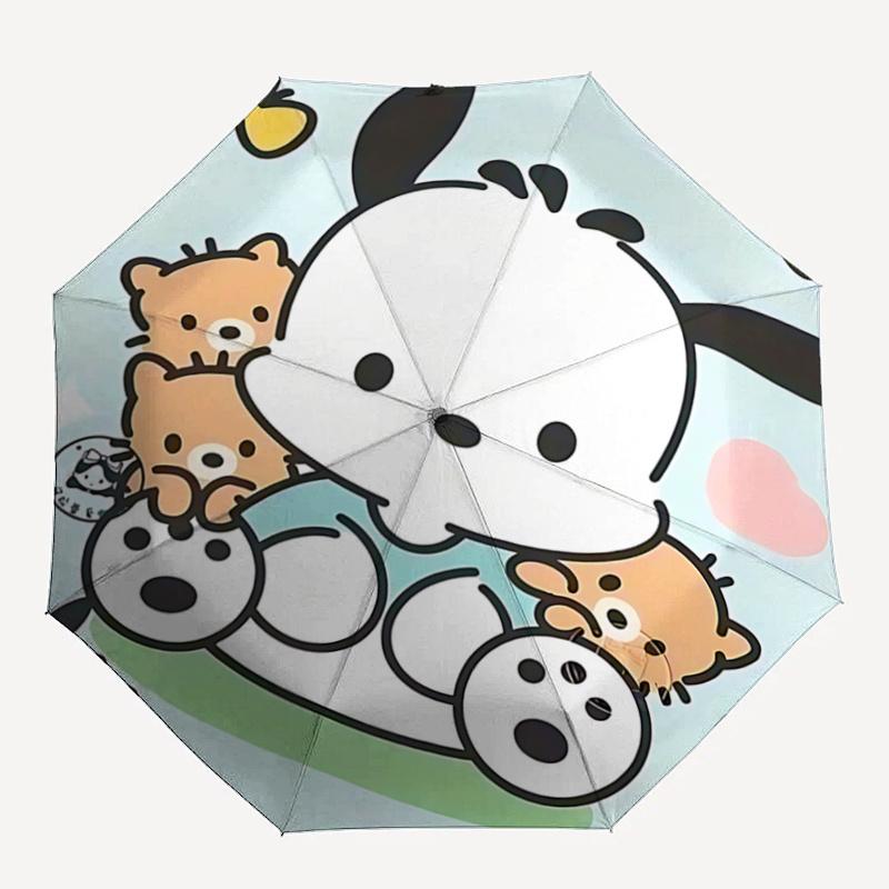 1pc Good Luck Puppy: Automatic Opening/Closing Umbrella with Foldable Design, Iron Frame, Outdoor Use, Festival Gift for Fans, Travelers, Daily Use, P