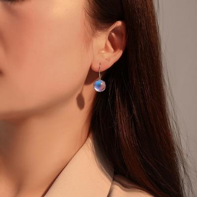 Fashion Earrings Sweet Round Blue Gradient Earrings Moonlight Gem Earrings Small Fresh Wild Earrings ARI