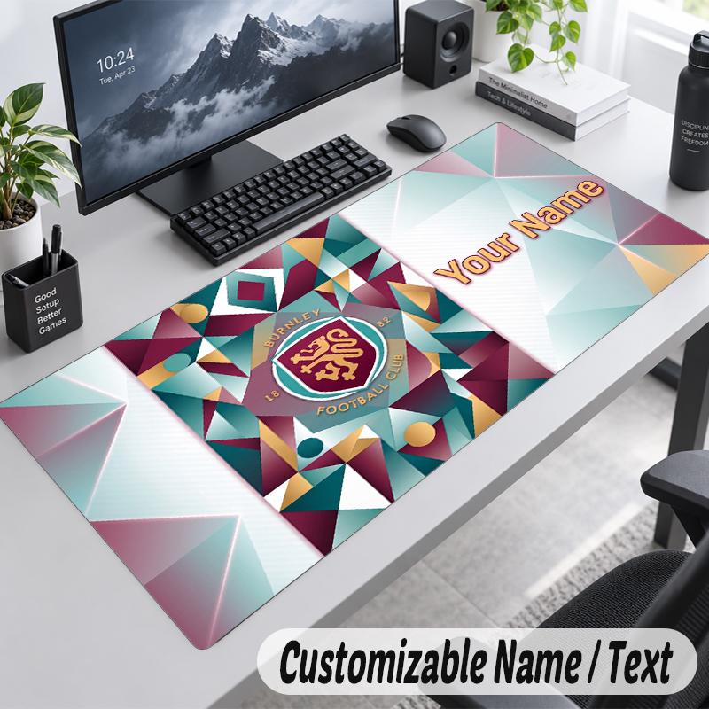 Custom Name Text Mouse Pad Burnley Football Personalized Desk Pad For Work And Gaming