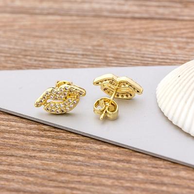 

Nidin Luxury Female Crystal Zircon Stone Earrings Fashion Copper CZ Rainbow Jewelry Romantic Boho Stud Earrings For Women Girls