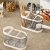 Hygienic Chopstick Drying Rack With Drainage Hole Kitchen Countertop Organizer Plastic Utensil Holder For Small Space