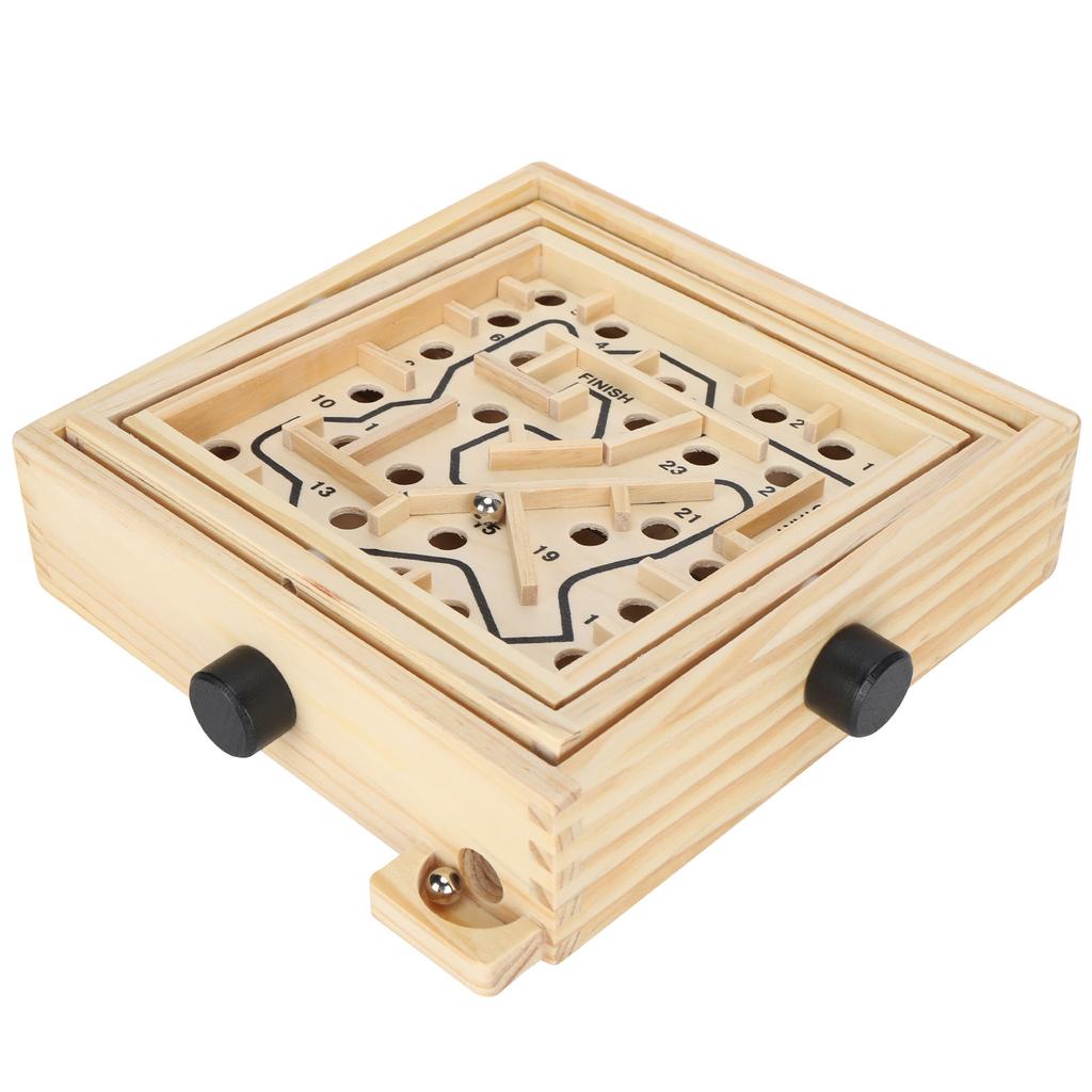 Wooden Maze Game Labyrinth Board Track Ball Puzzle Gaming Educational Toy