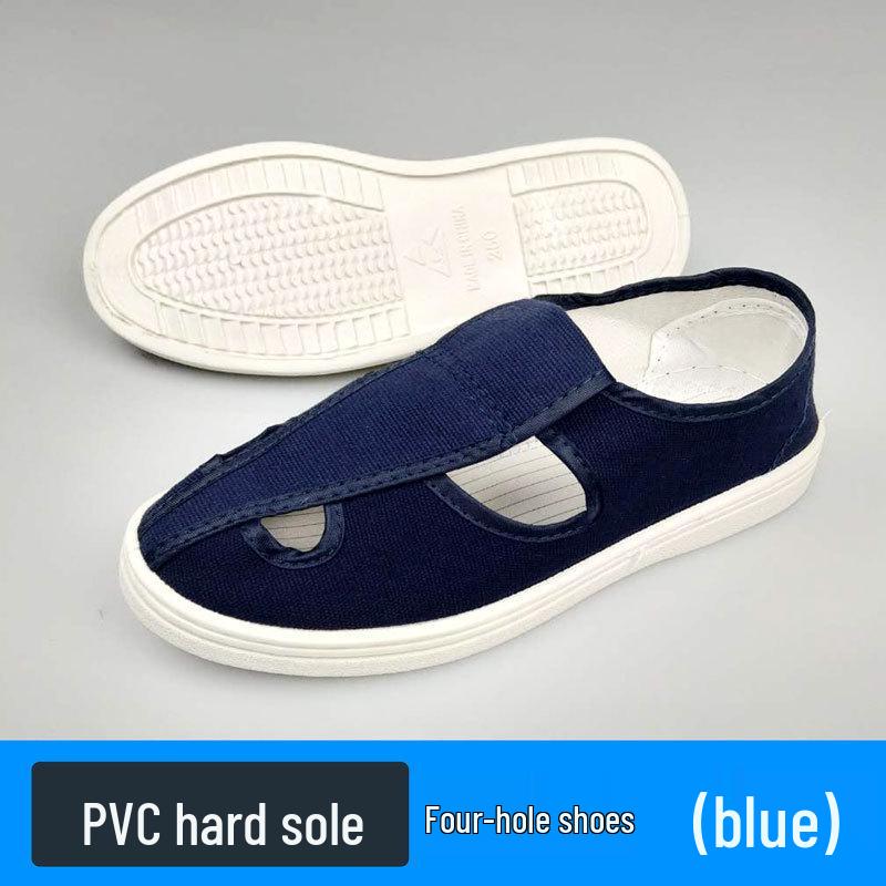 Breathable Blue Anti-static Work Shoes with Soft PU Sole and Medium Towel Lining