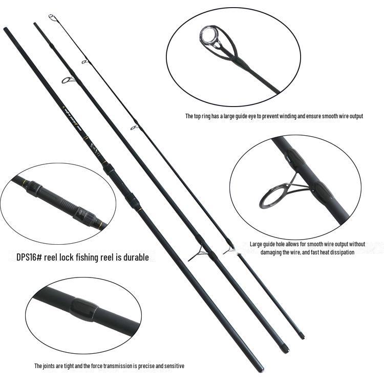 Three-Section Carbon Carp Casting Rod 3.3m-3.9m for Long-Distance Fishing