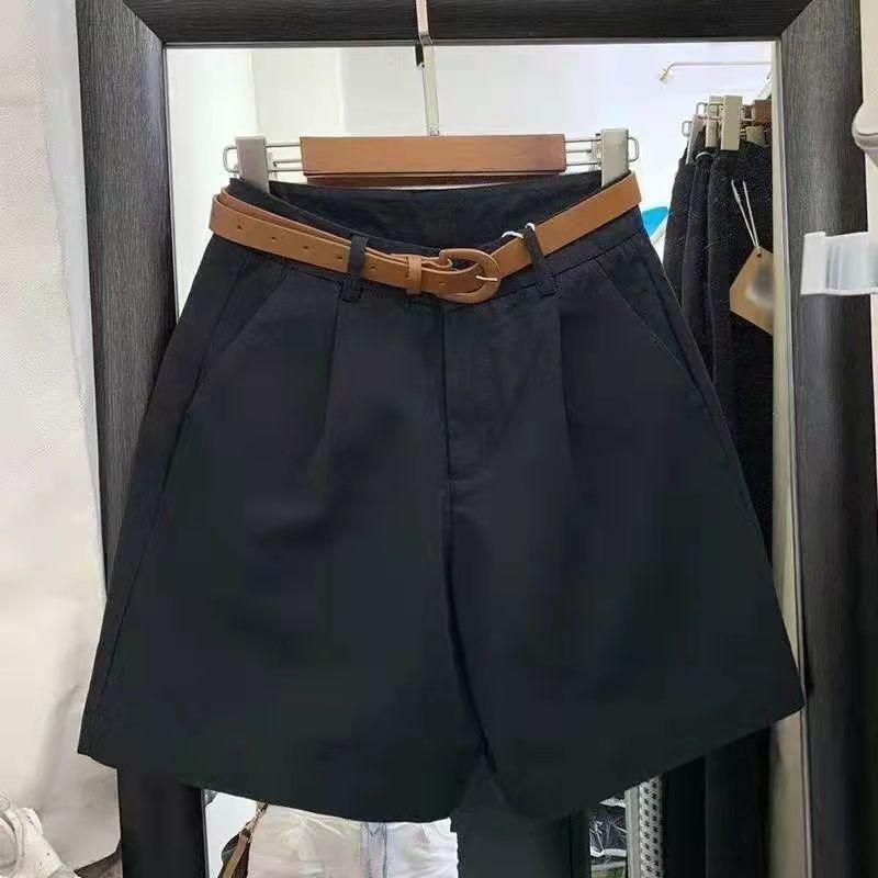 Loose and Comfortable Women's Cotton Shorts, Korean Style High-Waist Wide-Legged Casual Shorts