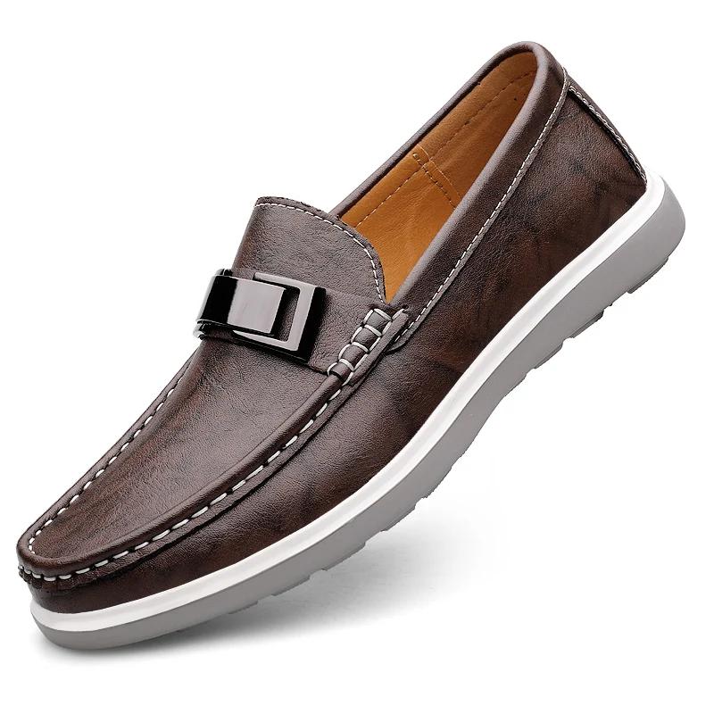 Spring New Mens Casual Shoes Comfortable Slip on Loafers Soft Bottom Designer Shoes Men Walking Business Driving Shoes Mocassins