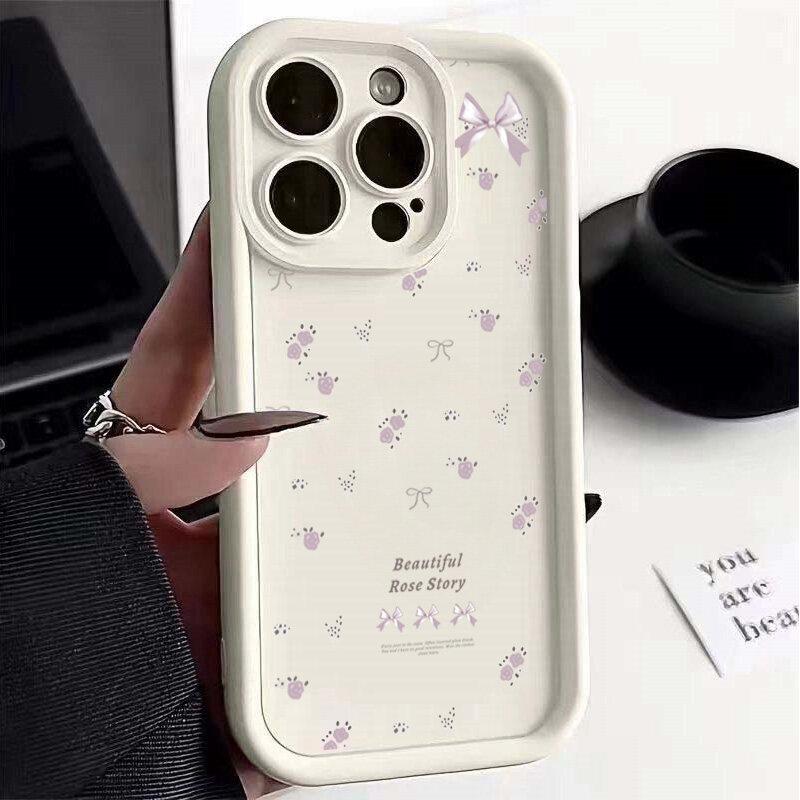 INS Pink Bow Flower Phone Case for Samsung Galaxy M34 M31 M51 M30S M23 M20 M11 M15 J4 J6 Plus J8 A02 S21 FE S20 Ultra Plus Cover