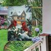 1PC Double-Sided Cardinal Holly Winter Garden Flag Polyester Outdoor Yard Decoration, No Electricity Needed