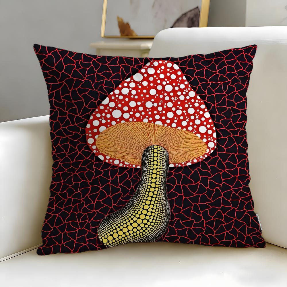 classic artist Yayoi Kusama Cushion Cover Soft  EasyWash Pillow Case  Versatile for Couch Bed Travel and Office