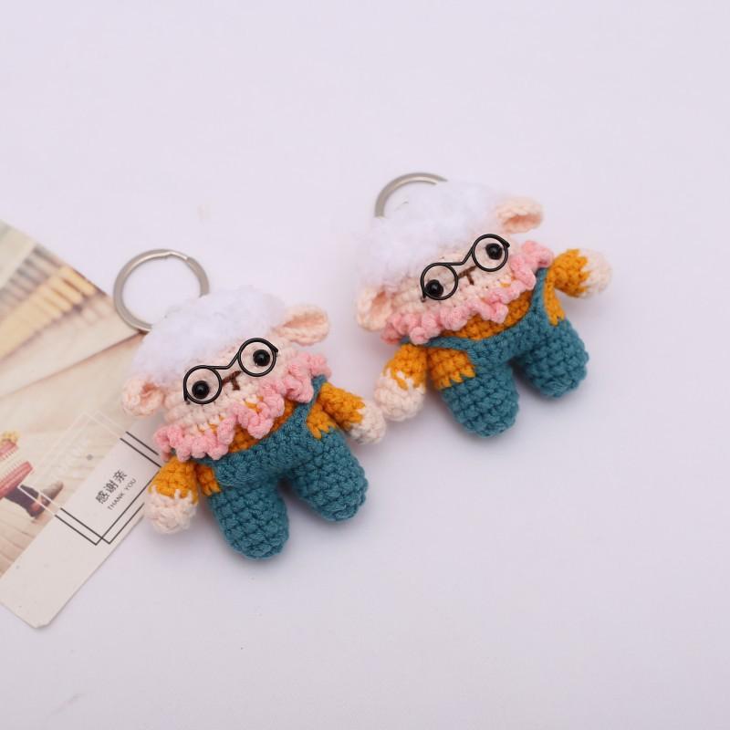 Positive Crochet Sheep Doll Cute Emotional Support Lamb Desktop Ornament Emotional Inspirational Support Gift for Women Men
