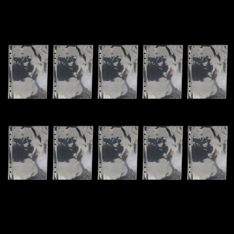 A5 PVC Binderhülle 6-Ring Doppel-Druckknopfverschluss Kantenumschlagenes Transparentes Design Notizbuch-Organizer zur Aufbewahrung von Papierdokumenten