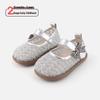 2026 Spring Girls' Princess Soft Sole Walker Shoes: Fashion Woven Leather with Hollow Design