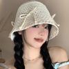 Bow Bucket Hat Women's New Spring and Summer Breathable Sunscreen Bucket Hat Show Face Small Hat