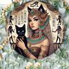 Rainha Egípcia Gato Preto Arte de Parede de Ferro Decoração Moderna de Metal