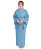 KYOETSU Cool Pass Summer Wear with Collar Size Women's Two-Piece Undershirt, Washable, (Compatible Stiffeners, Blue, L)