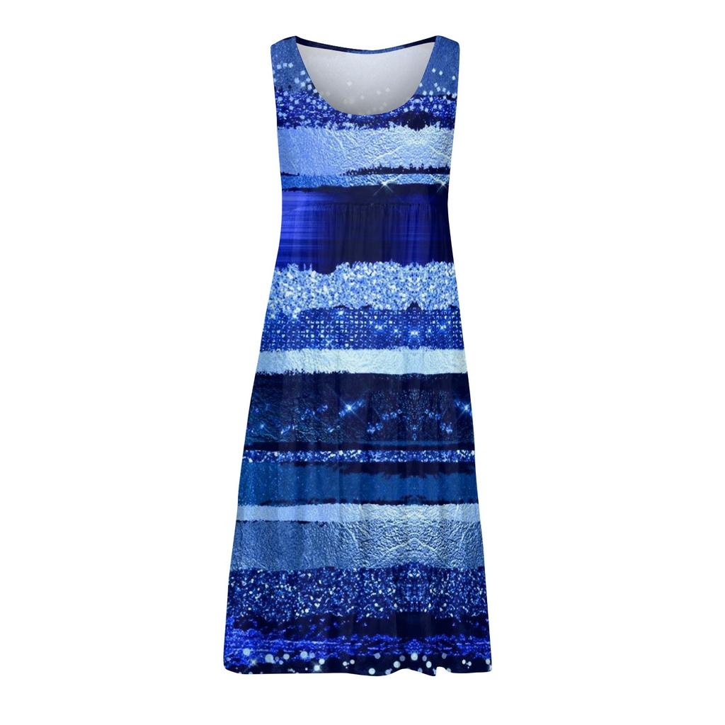 Abito da Donna Carino Senza Maniche Casual Stampa Sottoveste Gonna da Spiaggia Prendisole