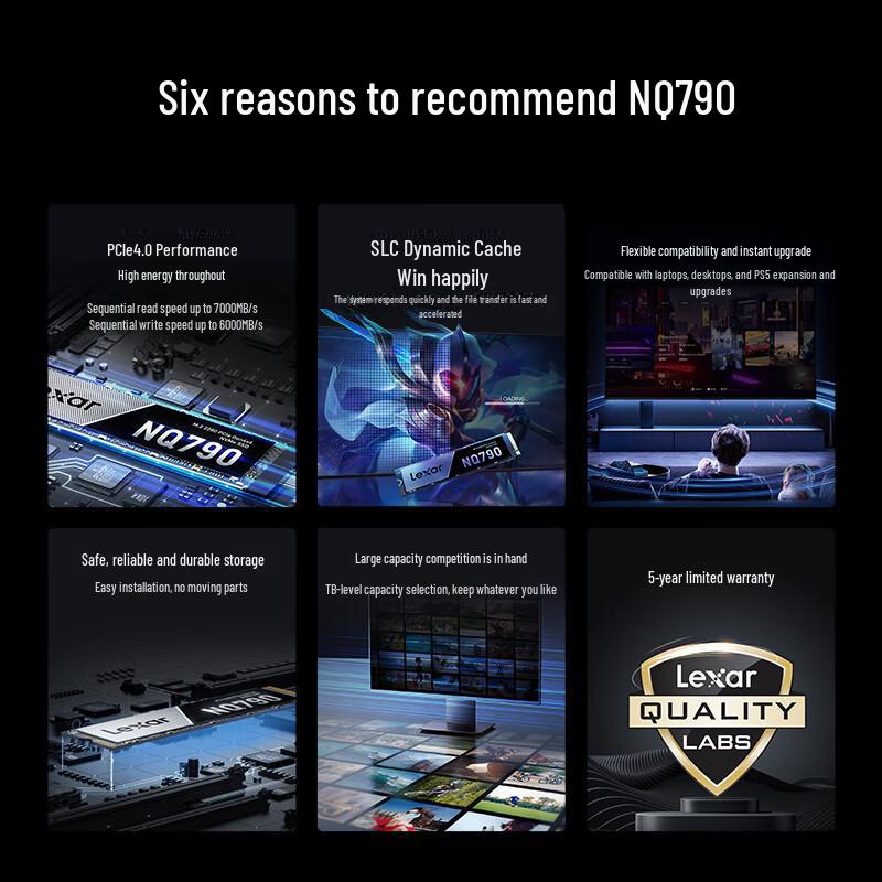 Lexar NQ790 1TB SSD M.2 NVMe PCIe 4.0x4 Solid State Drive