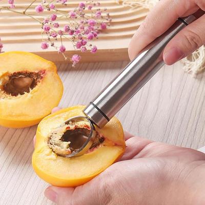 Fruit Peach Corer  Stainless Steel Corer Seed Removing Tool Portable Kitchen Utensil Reusable Fruit Vegetable Coring Tool