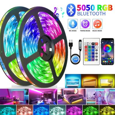 Luci a LED USB 5V per la stanza, striscia LED RGB 5050, nastro a diodi da 5 a 10 metri, decorazione per videogiochi, barra di ghiaccio, illuminazione a nastro LED adesivo