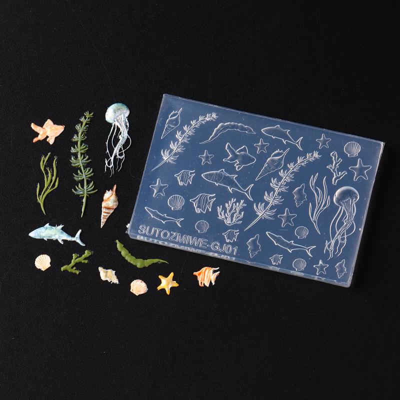 

1 шт. Ракушка Морская звезда Медуза Ракообразное 3D Силиконовая форма для ногтей Летняя Океанская серия DIY Силиконовая форма Форма для нейл-арта с бабочкой A