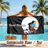 Custom Text Beach Towel, Soft Absorbent Swimming Multi-use TowelTintin