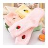 Kawaii Women's Fruit Embroidery Socks Fluffy Warm Plush Socks Female Fashion Winter Coldproof Floor Sleep Socks Snow Terry Sock