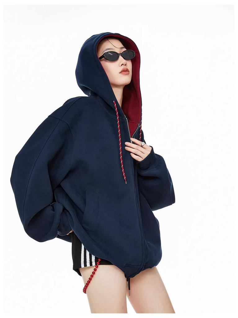 Men's Retro Color-Block Patchwork Hooded Cardigan - Casual Autumn Sweatshirt